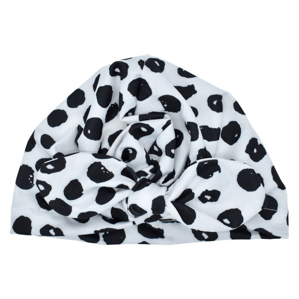 Children Knot Baby Hat Printed Rabbit Ear Cap