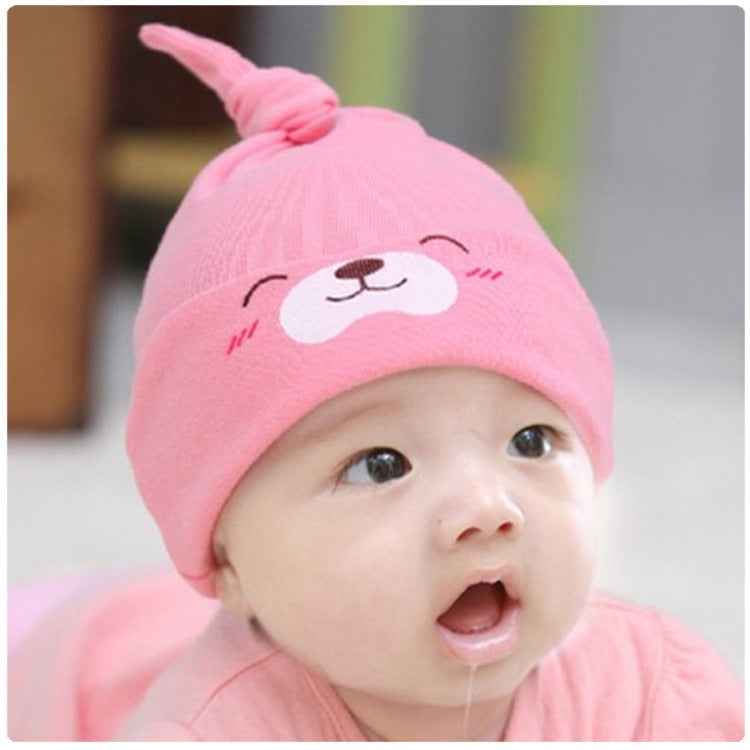Baby Soft Cotton Sleeping Cap New Children's Hat Cartoon Bear