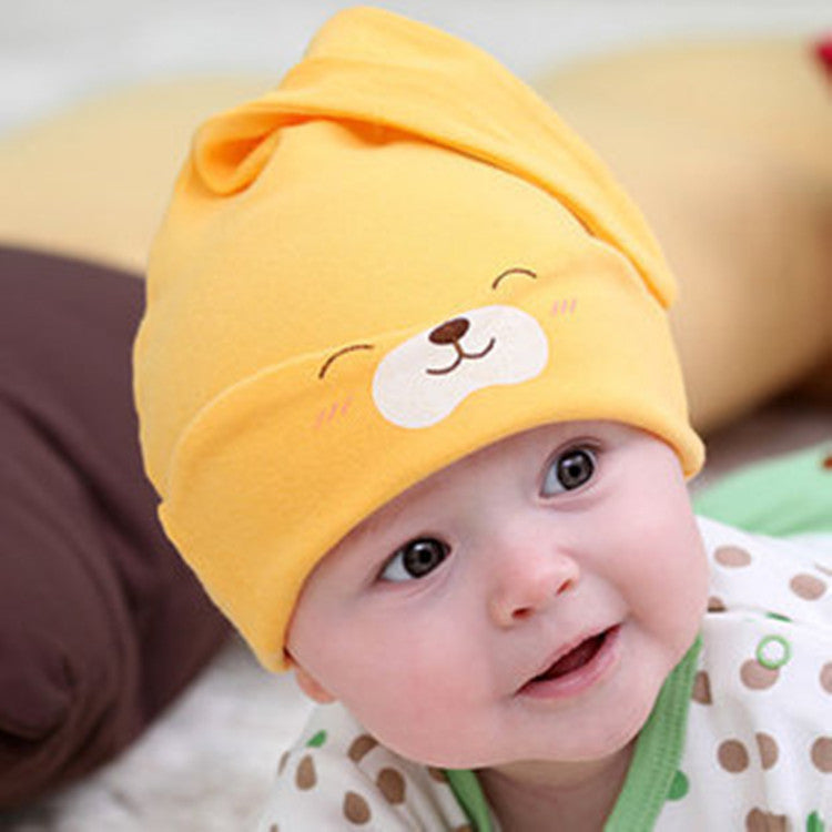 Baby Soft Cotton Sleeping Cap New Children's Hat Cartoon Bear