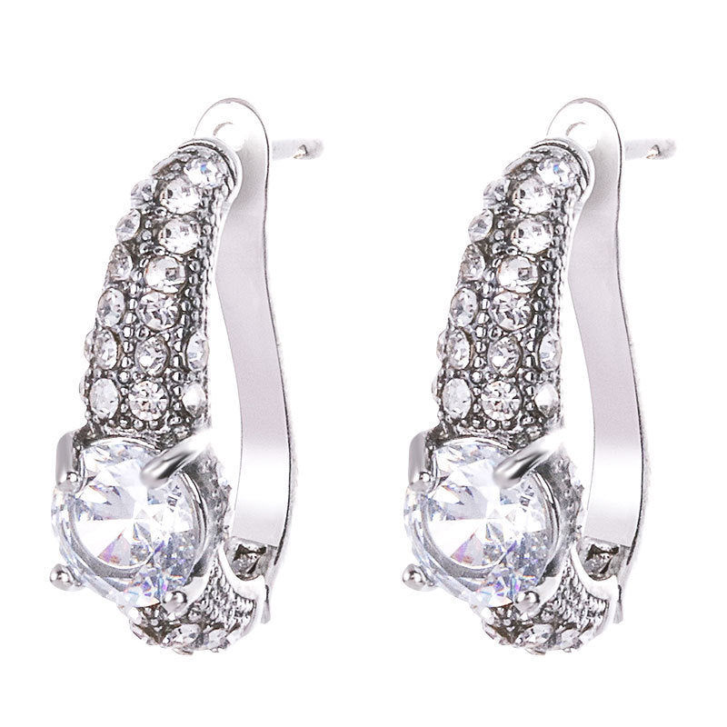 Ear Clip Graceful And Fashionable Shiny Artificial Zircon