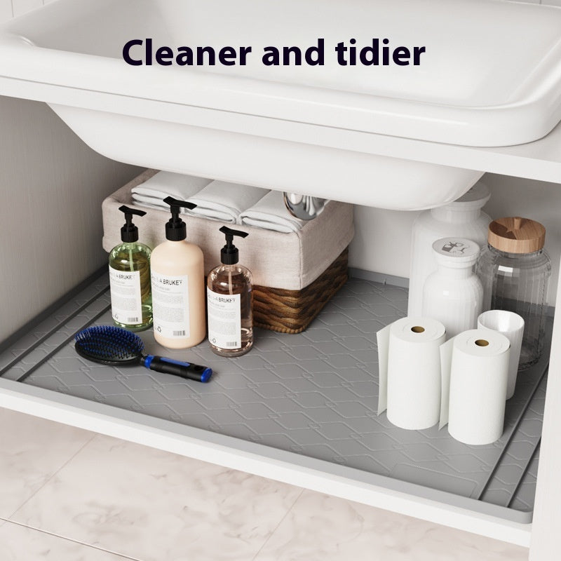 Sink Mat Cabinet Pad Silicone Stain-resistant Waterproof Cabinet Protective Pad Bathroom Cabinet Tray