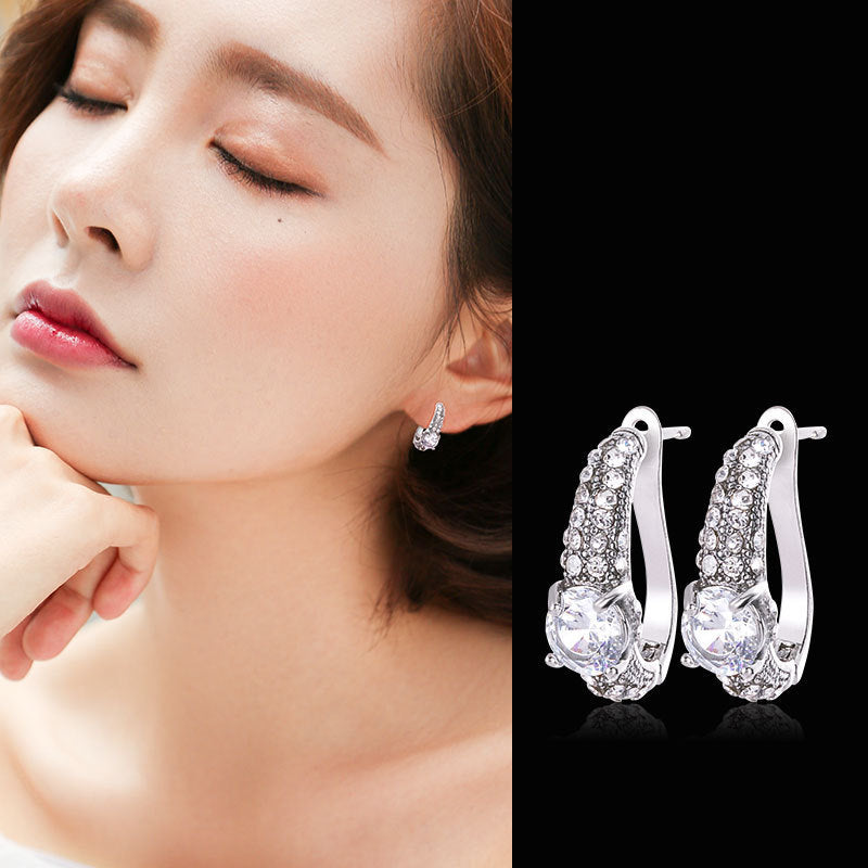 Ear Clip Graceful And Fashionable Shiny Artificial Zircon